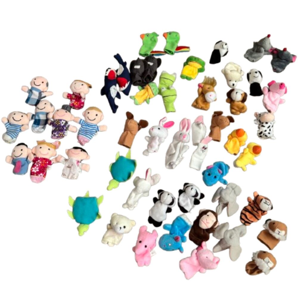 Lot 52 Classroom 3"H  Finger Puppets Zoo, Farm, Birds, Retiles, People, Safari